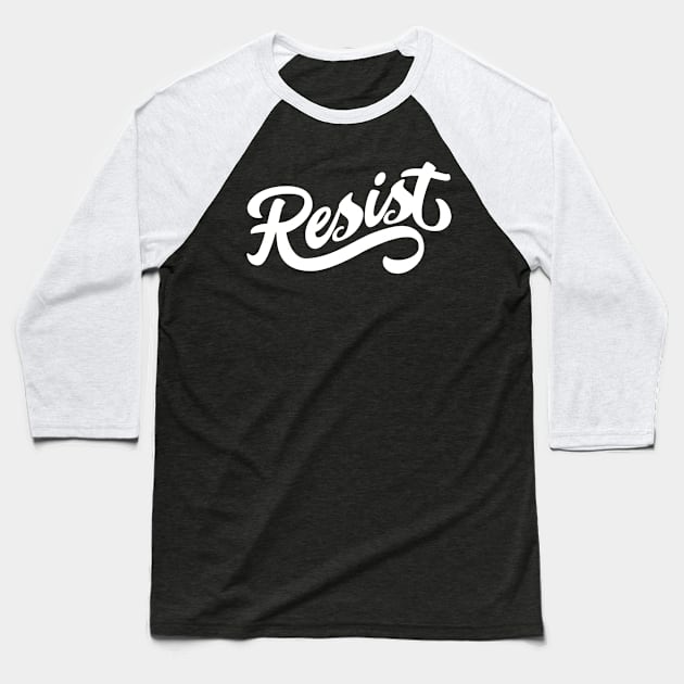 Resist Script Baseball T-Shirt by Pufahl